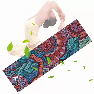 Serviette Antidérapante - YogaPrintMat™ - Fleurs Bohèmes - Mon Yoga Zen